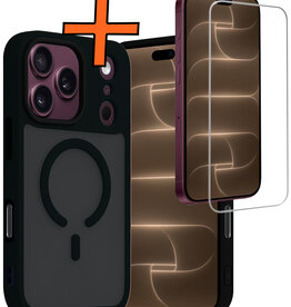 Nomfy Nomfy iPhone 18 Pro Magsafe Hoesje Zwart Met Screenprotector
