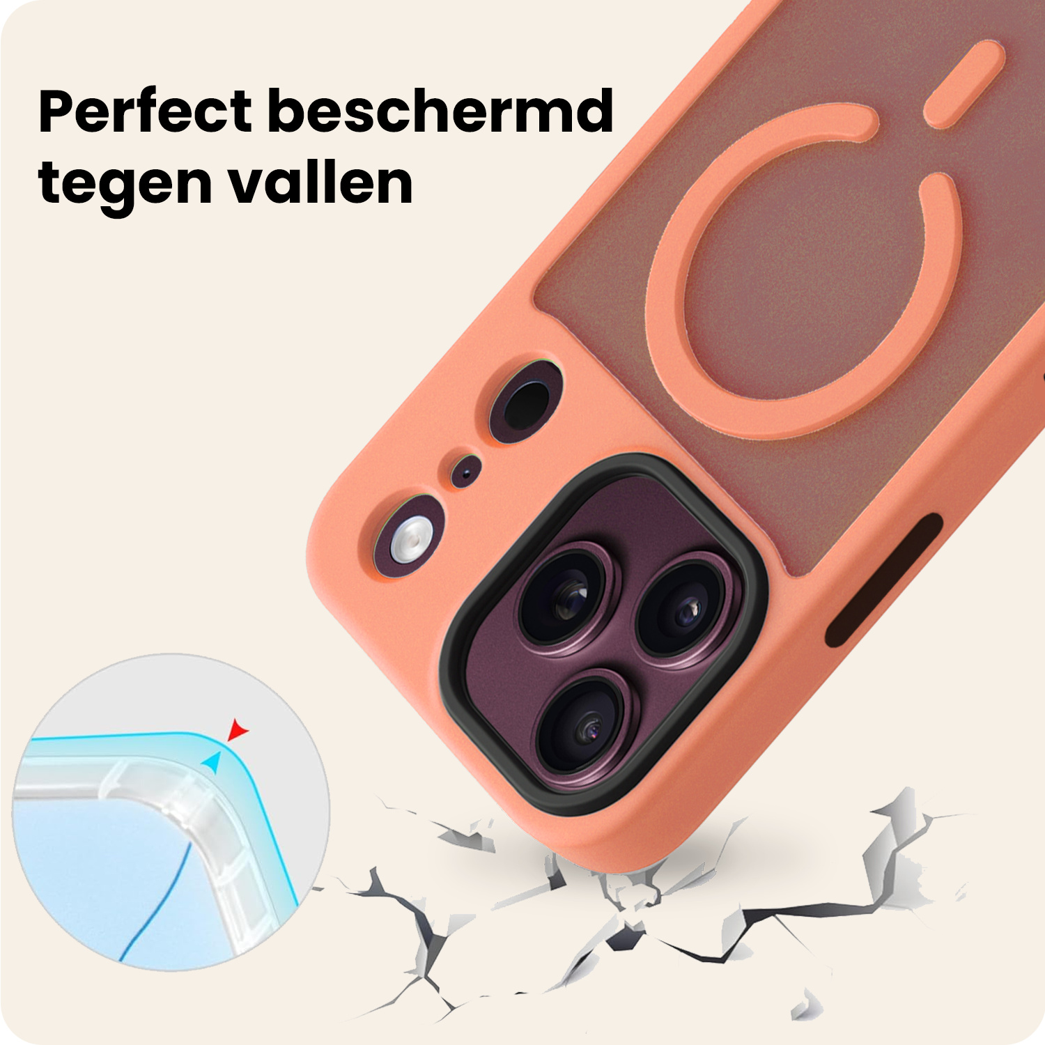 Nomfy Nomfy iPhone 18 Pro Max Magsafe Hoesje - Perzik