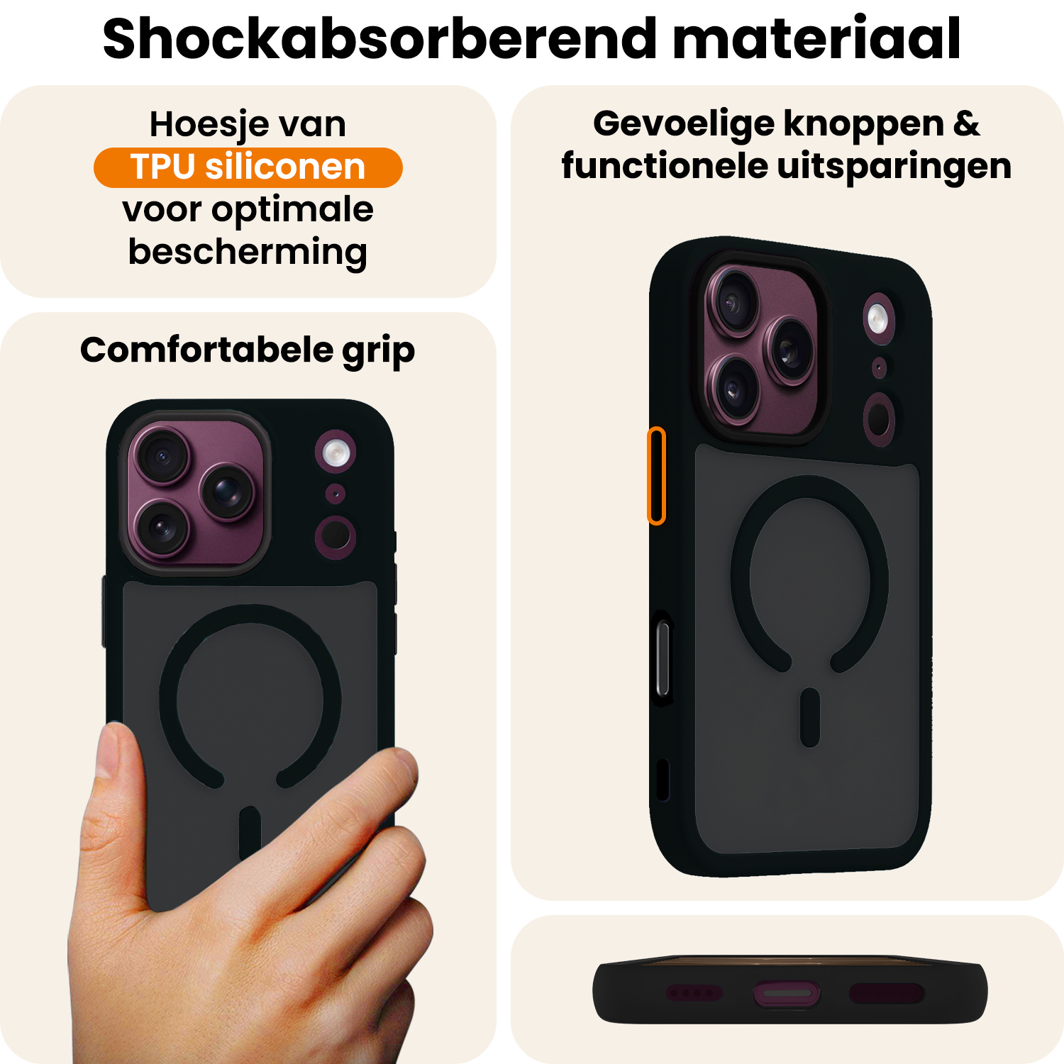 Nomfy Nomfy iPhone 18 Pro Max Magsafe Hoesje - Zwart