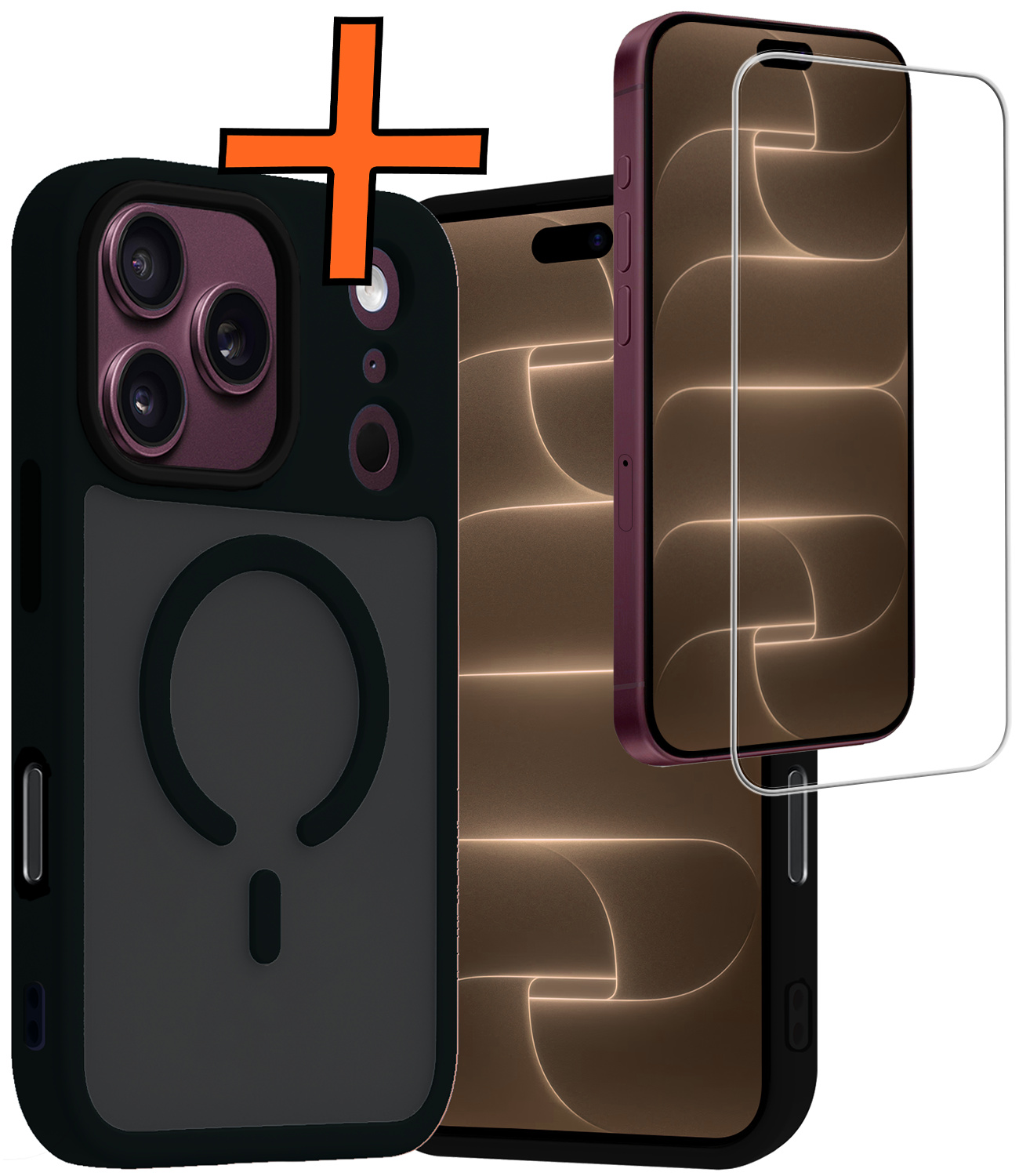 Nomfy Nomfy iPhone 18 Pro Max Magsafe Hoesje Zwart Met Screenprotector