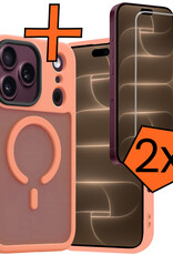 Nomfy Nomfy iPhone 18 Pro Max Magsafe Hoesje Perzik Met 2x Screenprotector