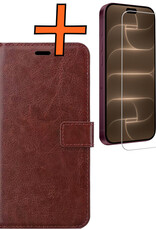 Nomfy Nomfy iPhone 18 Pro Hoesje Bookcase Met Screenprotector - Bruin