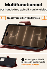 Nomfy Nomfy iPhone 18 Pro Hoesje Bookcase Met Screenprotector - Bruin