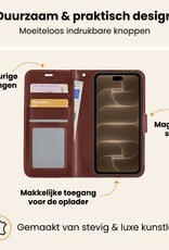 Nomfy Nomfy iPhone 18 Pro Hoesje Bookcase Met Screenprotector - Bruin