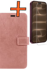 Nomfy Nomfy iPhone 18 Pro Hoesje Bookcase Met Screenprotector - Rose Goud