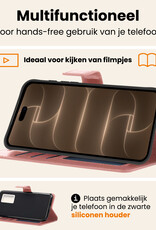 Nomfy Nomfy iPhone 18 Pro Hoesje Bookcase Met Screenprotector - Rose Goud