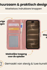 Nomfy Nomfy iPhone 18 Pro Hoesje Bookcase Met Screenprotector - Rose Goud
