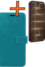 Nomfy Nomfy iPhone 18 Pro Hoesje Bookcase Met Screenprotector - Turquoise
