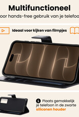 Nomfy Nomfy iPhone 18 Pro Hoesje Bookcase Met 2x Screenprotector - Zwart