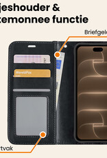 Nomfy Nomfy iPhone 18 Pro Max Hoesje Bookcase - Zwart