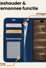 Nomfy Nomfy iPhone 18 Pro Max Hoesje Bookcase Met Screenprotector - Donkerblauw