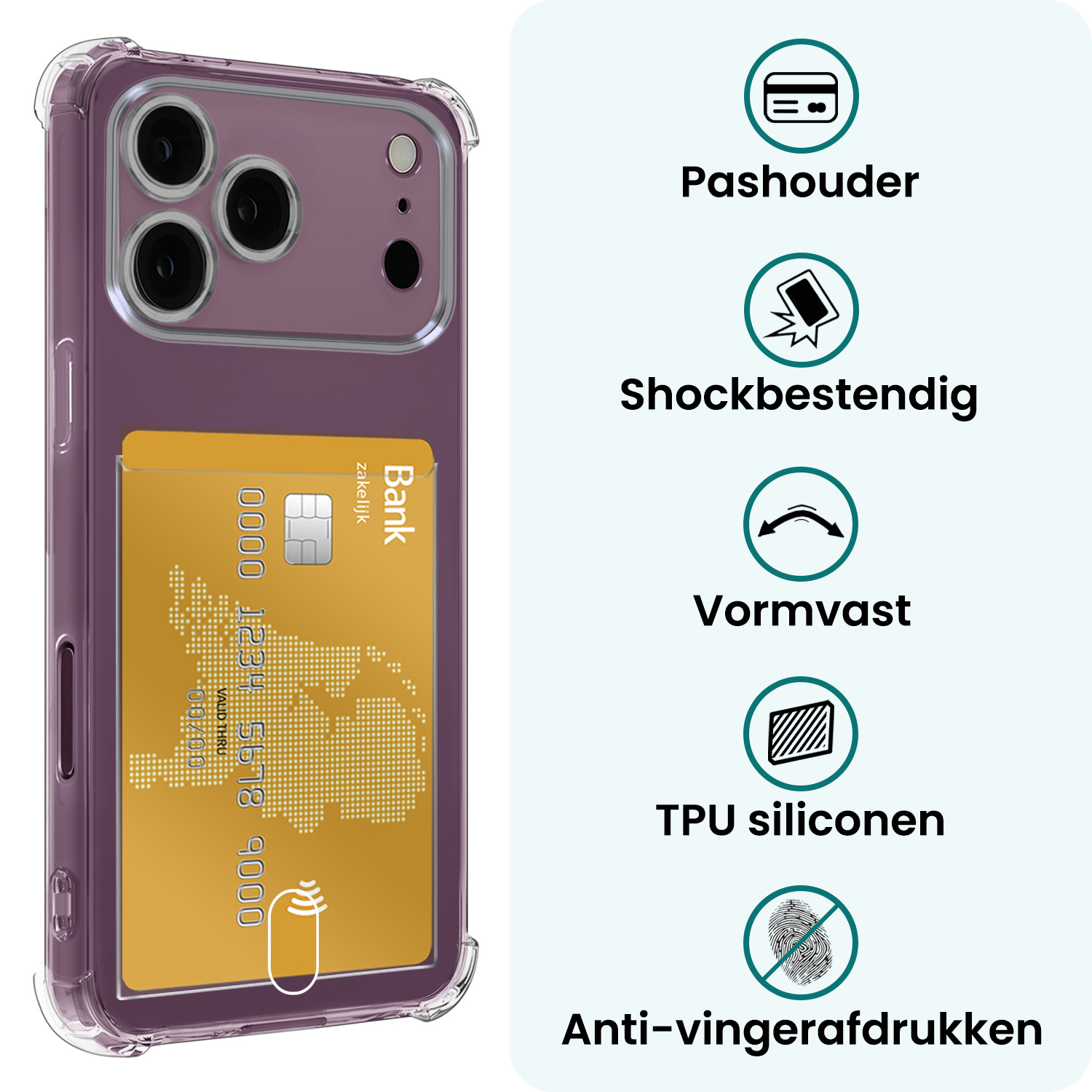 Forterra Forterra iPhone 18 Pro Max Hoesje Pashouder