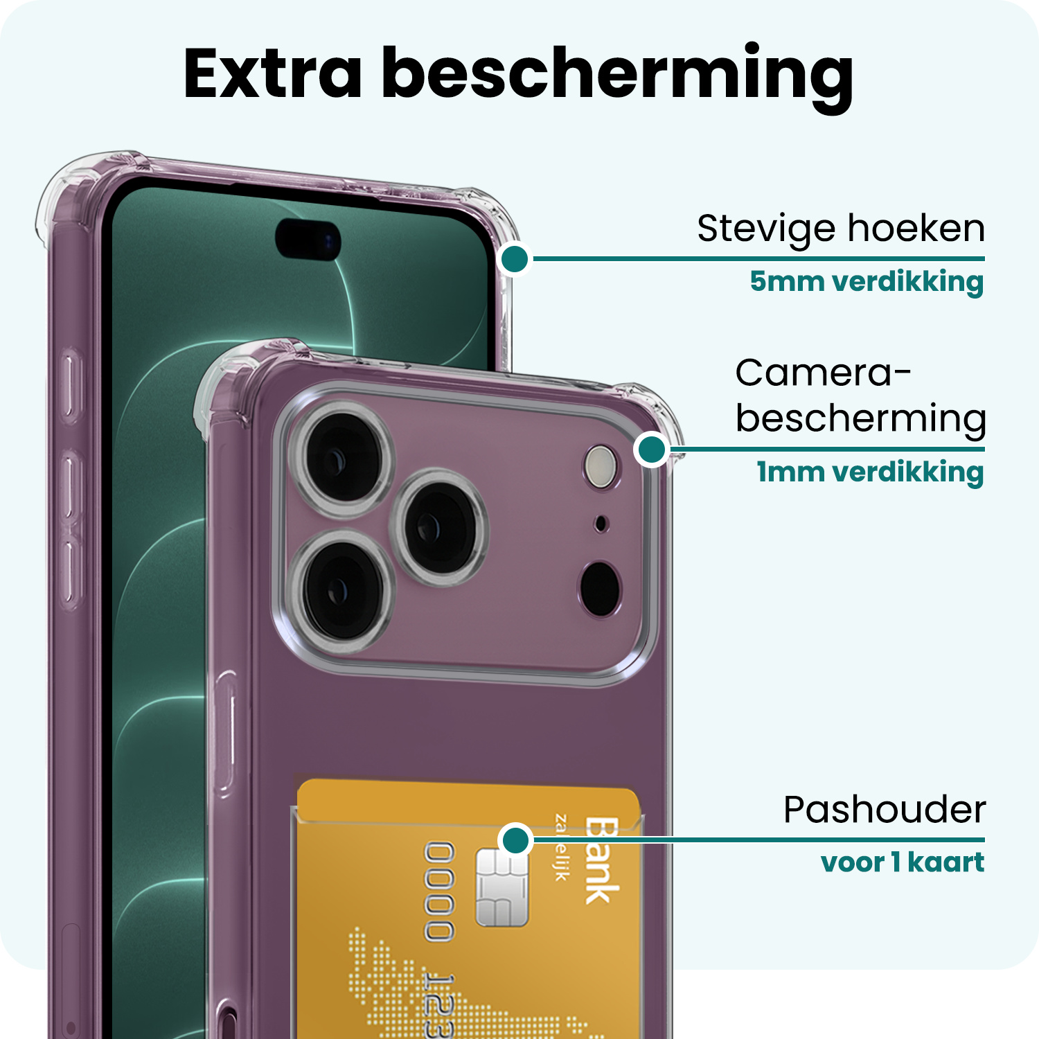 Forterra Forterra iPhone 18 Pro Max Hoesje Pashouder