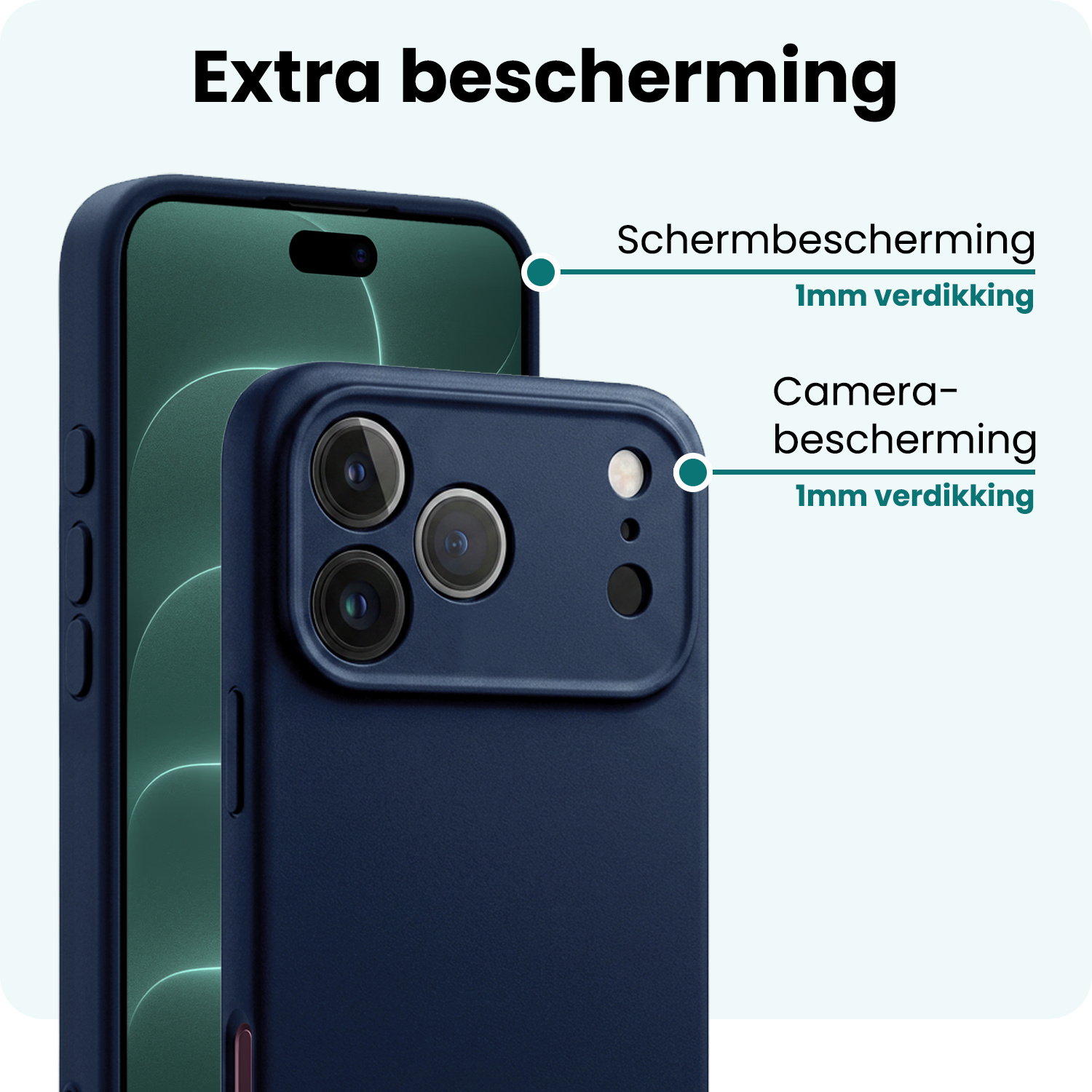 Forterra Forterra iPhone 18 Pro Hoesje Siliconen - Donkerblauw