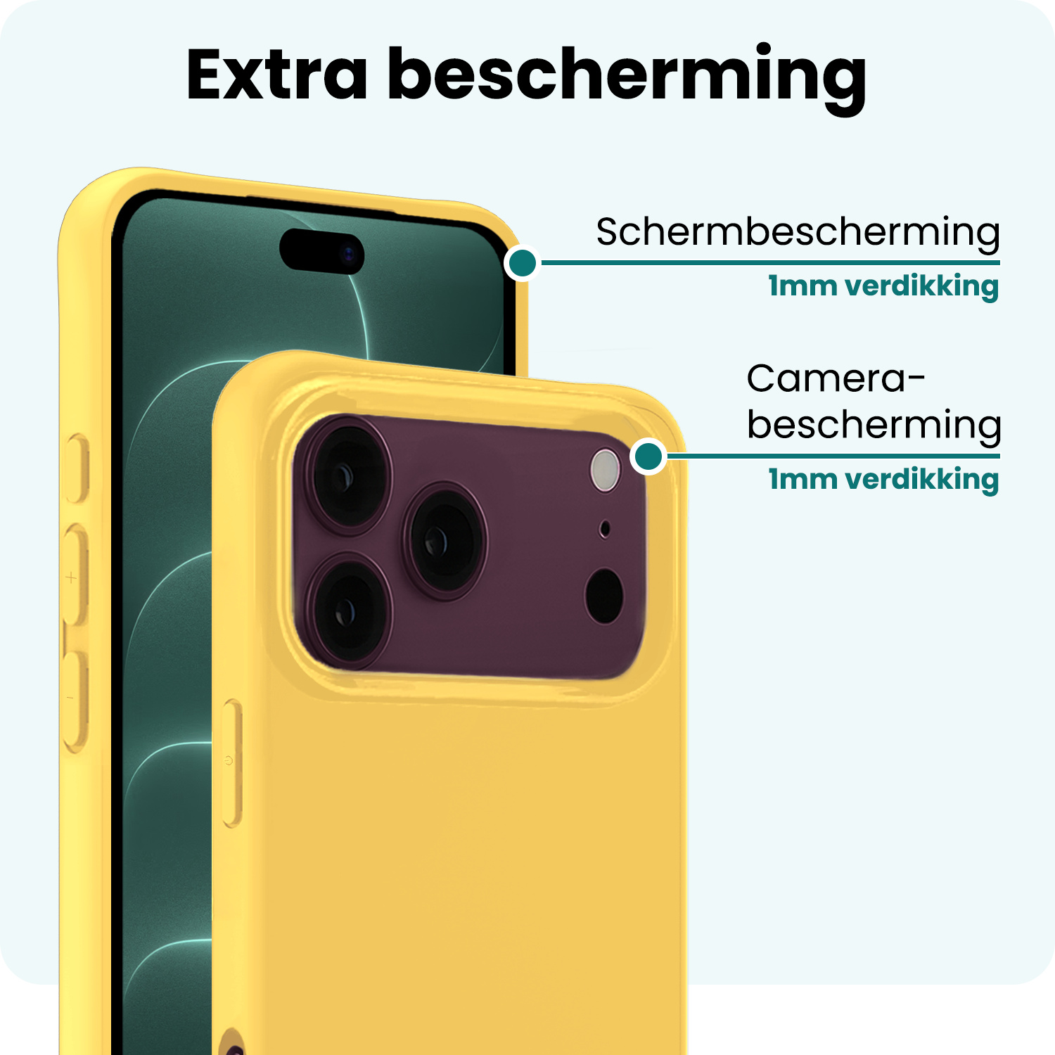 Forterra Forterra iPhone 18 Pro Hoesje Siliconen - Geel