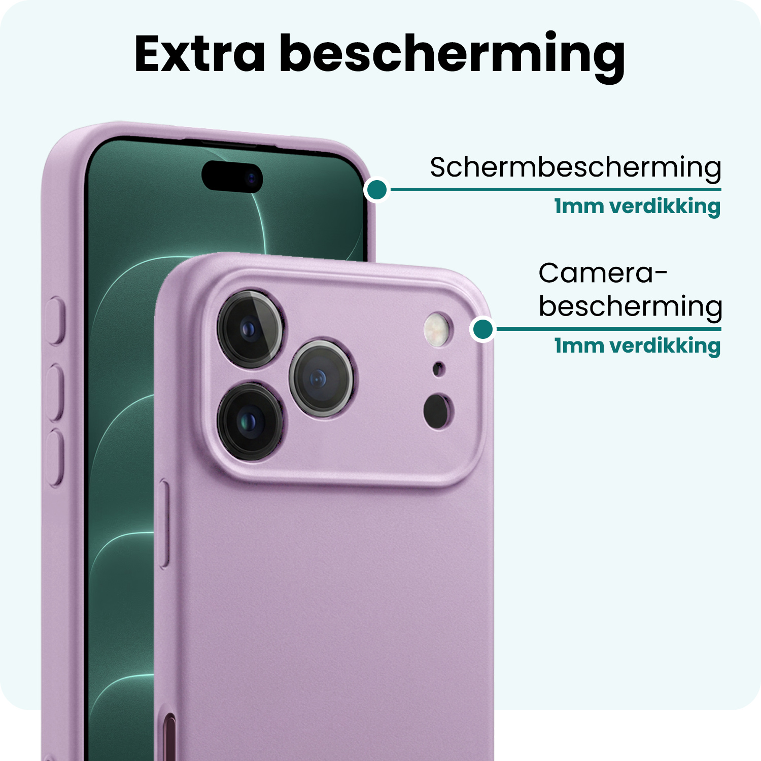 Forterra Forterra iPhone 18 Pro Hoesje Siliconen - Lila