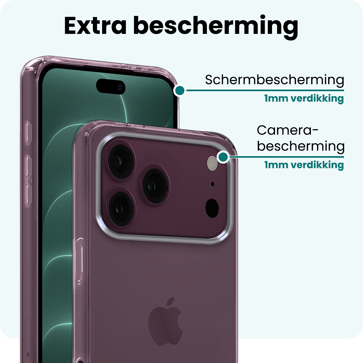Forterra Forterra iPhone 18 Pro Hoesje Siliconen - Transparant