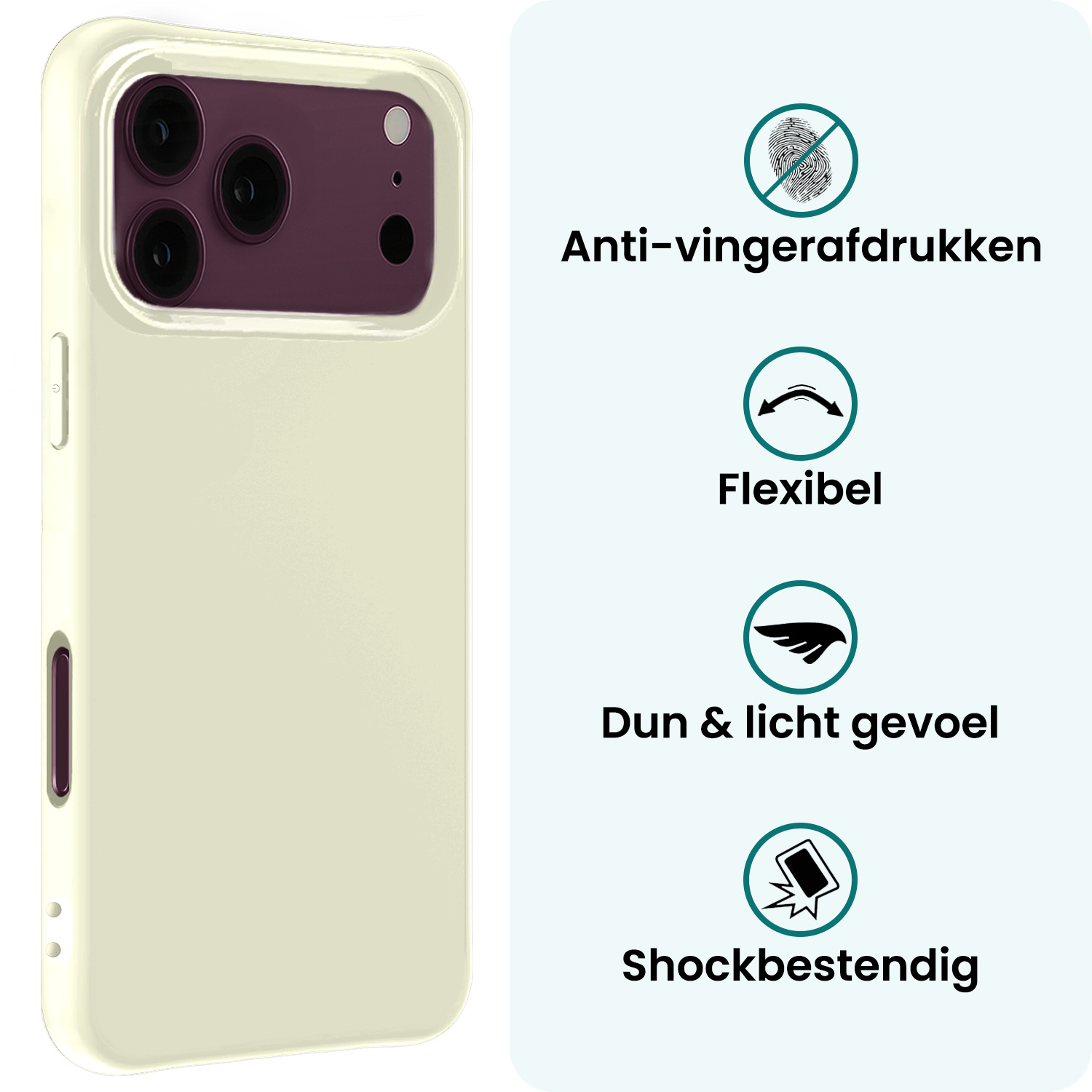 Forterra Forterra iPhone 18 Pro Hoesje Siliconen - Wit