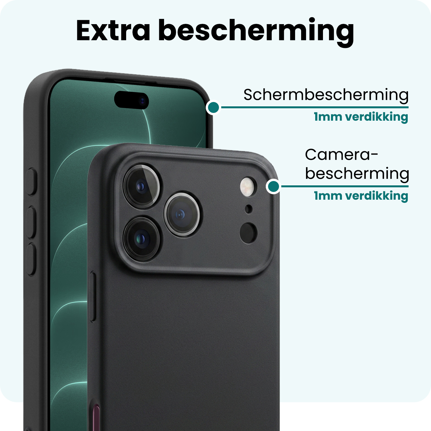 Forterra Forterra iPhone 18 Pro Hoesje Siliconen - Zwart
