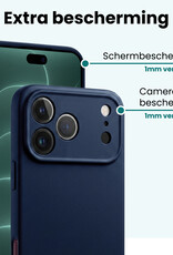 Forterra Forterra iPhone 18 Pro Hoesje Siliconen - Donkerblauw - 2 PACK