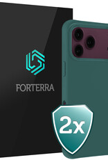 Forterra Forterra iPhone 18 Pro Hoesje Siliconen - Donkergroen - 2 PACK