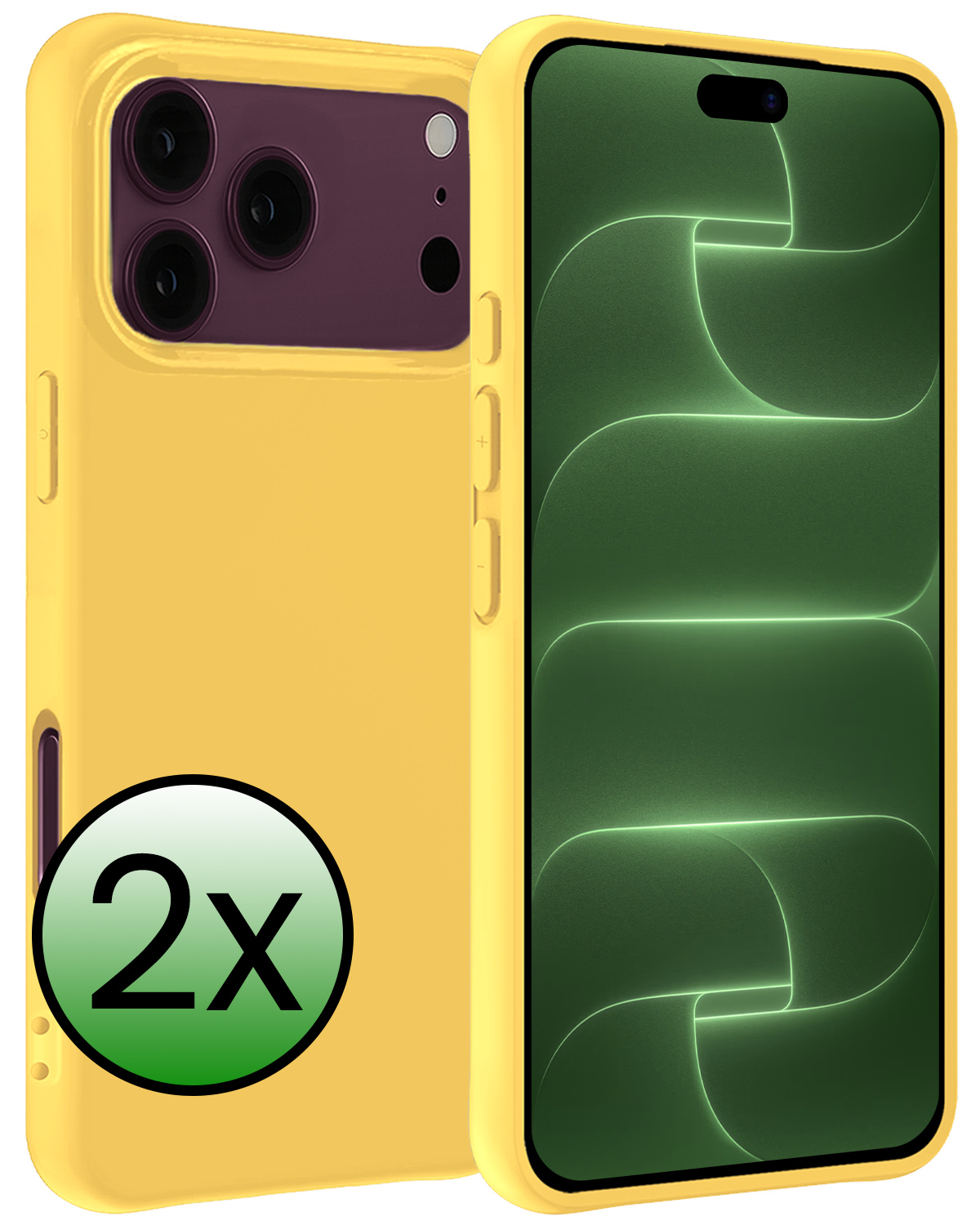 BASEY. BASEY. iPhone 18 Pro Max Hoesje Siliconen - Geel - 2 PACK
