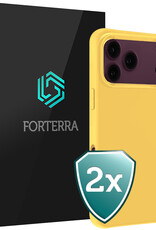 Forterra Forterra iPhone 18 Pro Hoesje Siliconen - Geel - 2 PACK