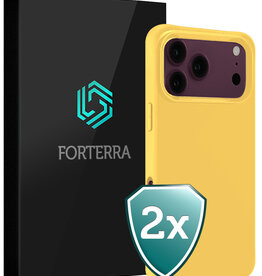 Forterra Forterra iPhone 18 Pro Hoesje Siliconen - Geel - 2 PACK