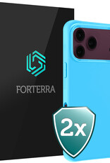 Forterra Forterra iPhone 18 Pro Hoesje Siliconen - Lichtblauw - 2 PACK