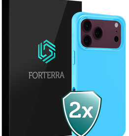 Forterra Forterra iPhone 18 Pro Hoesje Siliconen - Lichtblauw - 2 PACK