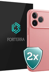 Forterra Forterra iPhone 18 Pro Hoesje Siliconen - Lichtroze - 2 PACK