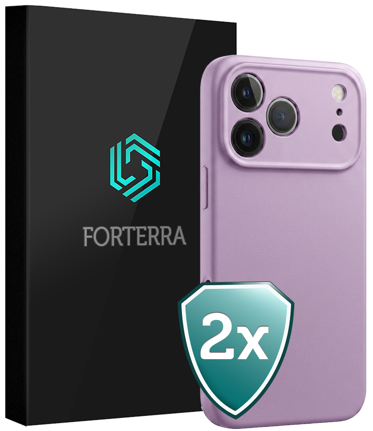 Forterra Forterra iPhone 18 Pro Hoesje Siliconen - Lila - 2 PACK