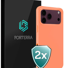 Forterra Forterra iPhone 18 Pro Hoesje Siliconen - Perzik - 2 PACK