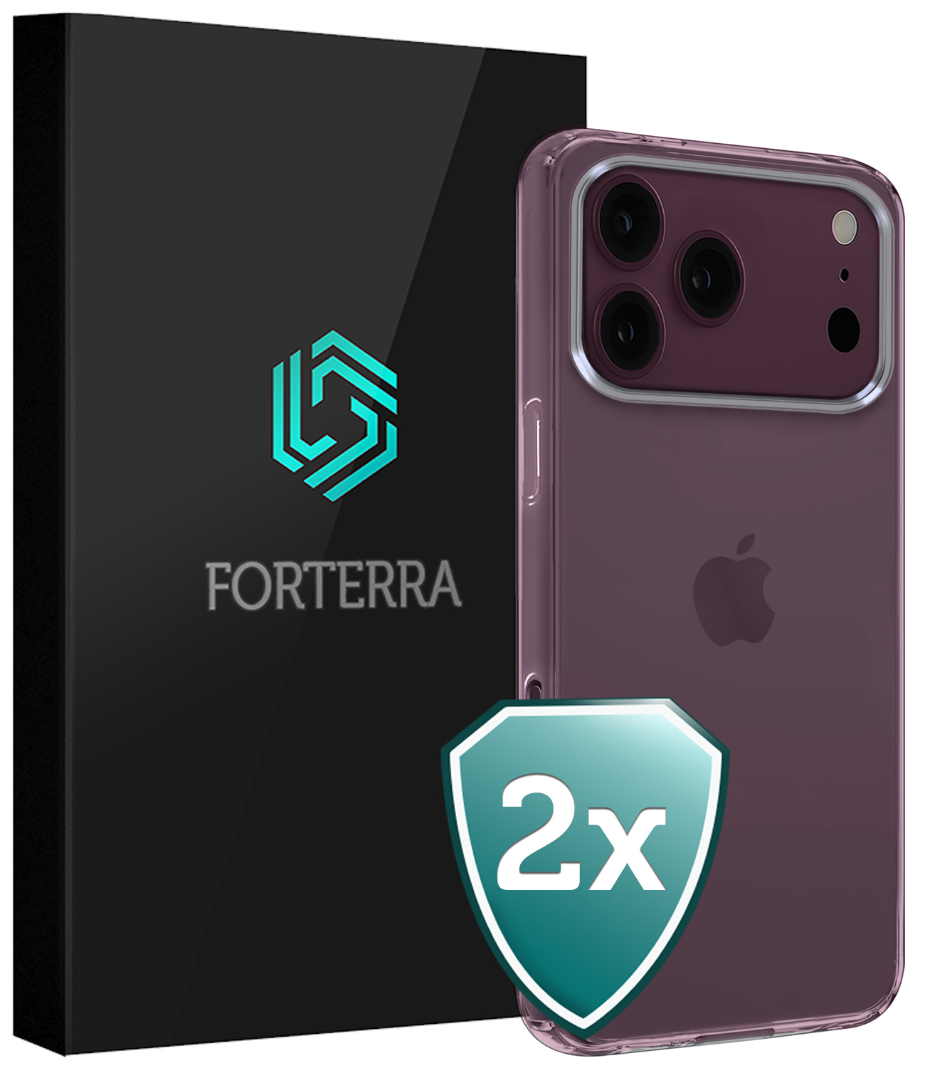 Forterra Forterra iPhone 18 Pro Hoesje Siliconen - Transparant - 2 PACK