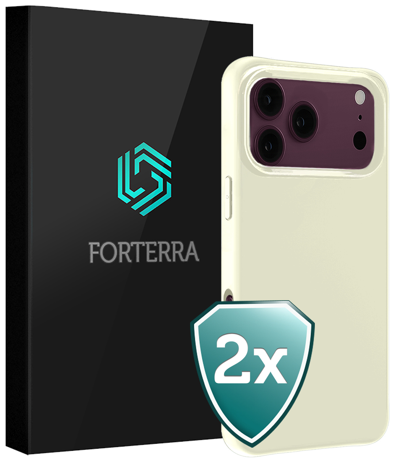 Forterra Forterra iPhone 18 Pro Hoesje Siliconen - Wit - 2 PACK