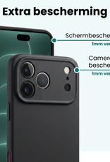 Forterra Forterra iPhone 18 Pro Hoesje Siliconen - Zwart - 2 PACK