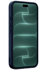 Forterra Forterra iPhone 18 Pro Hoesje Siliconen Met Screenprotector Met Dichte Notch - Donkerblauw