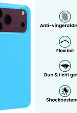 Forterra Forterra iPhone 18 Pro Hoesje Siliconen Met Screenprotector Met Dichte Notch - Lichtblauw