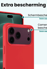 Forterra Forterra iPhone 18 Pro Hoesje Siliconen Met Screenprotector Met Dichte Notch - Rood