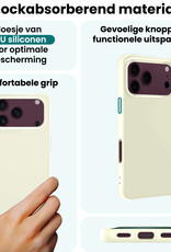 Forterra Forterra iPhone 18 Pro Hoesje Siliconen Met Screenprotector Met Dichte Notch - Wit