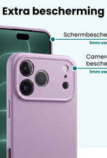 Forterra Forterra iPhone 18 Pro Hoesje Siliconen Met 2x Screenprotector Met Dichte Notch - Lila