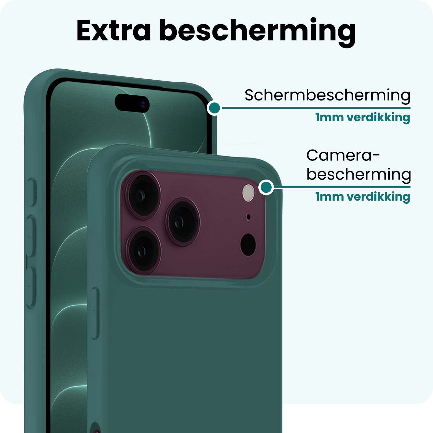 Forterra Forterra iPhone 18 Pro Max Hoesje Siliconen - Donkergroen
