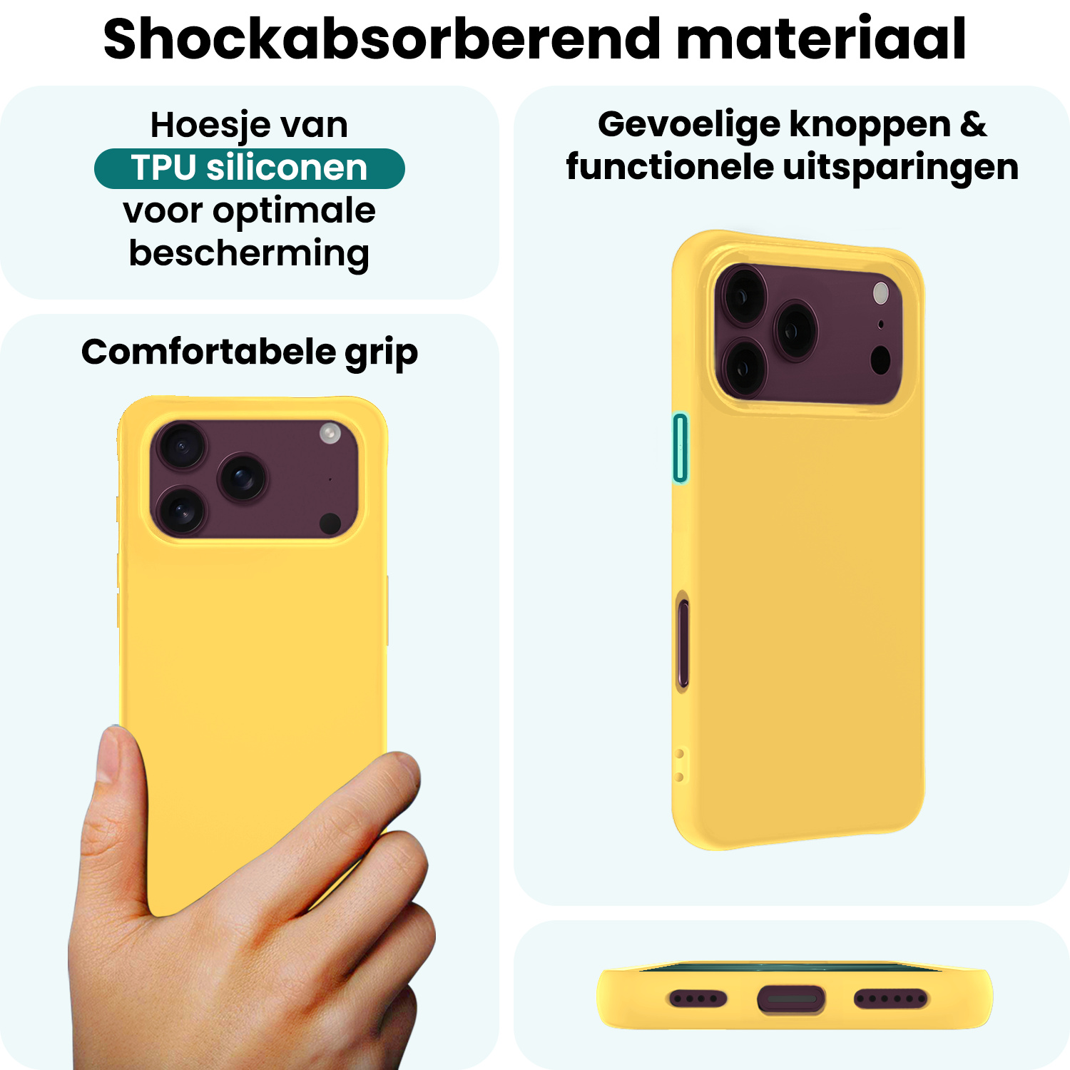 Forterra Forterra iPhone 18 Pro Max Hoesje Siliconen - Geel