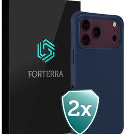 Forterra Forterra iPhone 18 Pro Max Hoesje Siliconen - Donkerblauw - 2 PACK