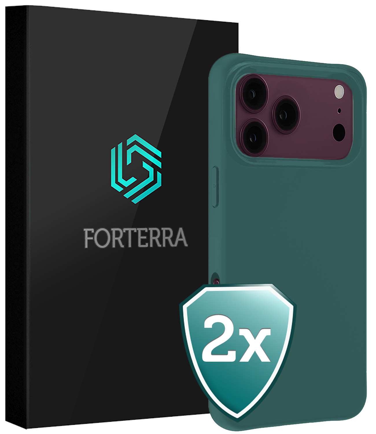 Forterra Forterra iPhone 18 Pro Max Hoesje Siliconen - Donkergroen - 2 PACK