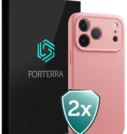 Forterra Forterra iPhone 18 Pro Max Hoesje Siliconen - Lichtroze - 2 PACK