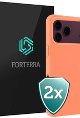 Forterra Forterra iPhone 18 Pro Max Hoesje Siliconen - Perzik - 2 PACK