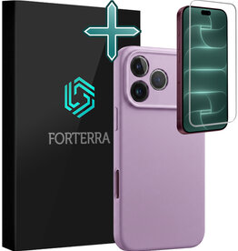 Forterra Forterra iPhone 18 Pro Max Hoesje Siliconen Met Screenprotector Met Dichte Notch - Lila