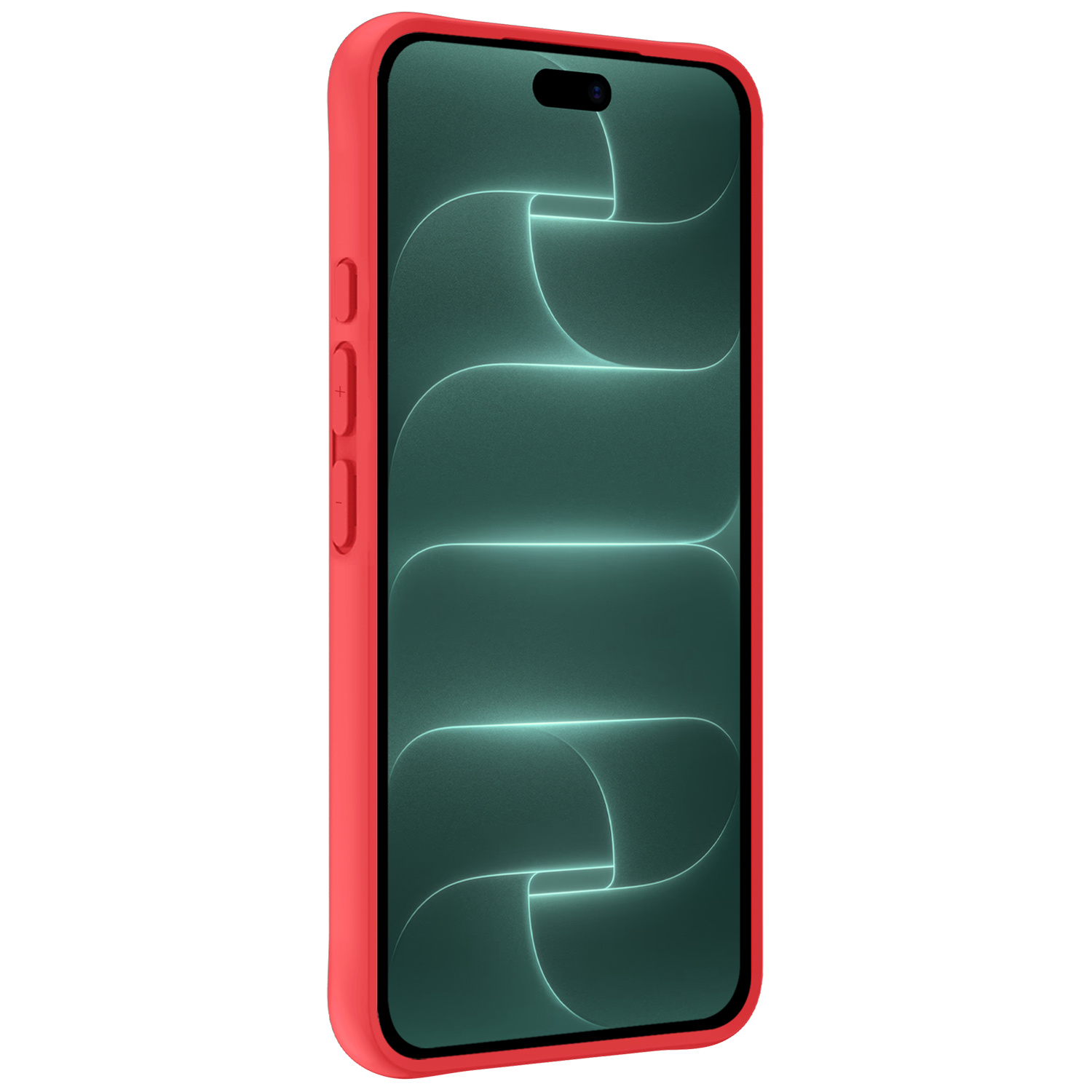 Forterra Forterra iPhone 18 Pro Max Hoesje Siliconen Met Screenprotector Met Dichte Notch - Rood