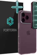 Forterra Forterra iPhone 18 Pro Max Hoesje Siliconen Met Screenprotector Met Dichte Notch - Transparant